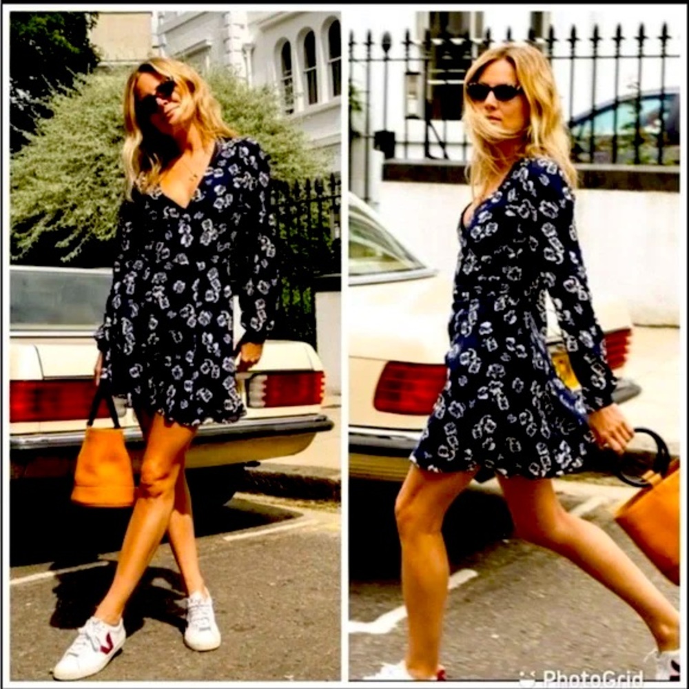 Realisation Par Kate Navy Floral Mini Dress - Size L